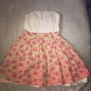 Strapless Floral Dress